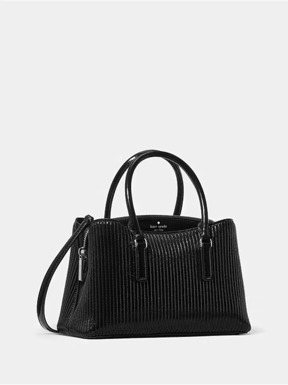 ♠️Kate Spade New York Thompson Street Shiny Quilted Small Satchel Bag, Black NWT